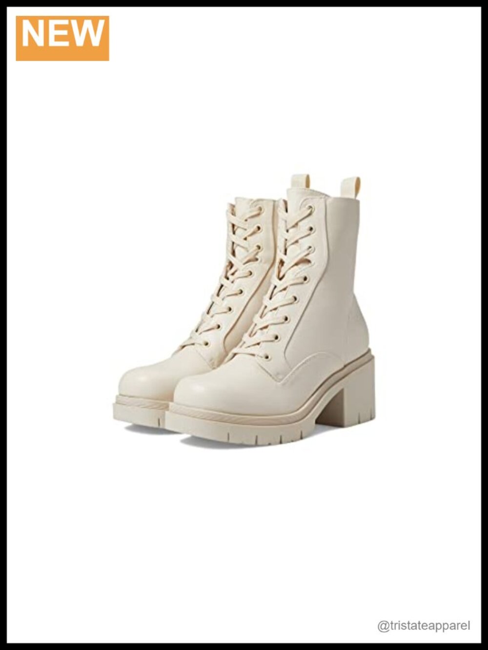 GUESS Juel Lace Up Combat Bootie Ankle Boots Round Toe Zipper Man Made Upper